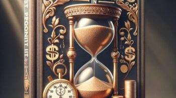 a book with a time clock and hourglass with the title The Ultimate Guide to Proffing Without Spending a Dime